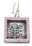 Gorgeous Shadowbox Picture Frame Crystal Fleur Amore Charm/Pendant with Pink Crystals ~ Silver Tone