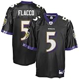 Joe Flacco Jersey: Reebok Black Replica #5 Baltimore Ravens Jersey