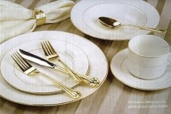 20-Piece Dinnerware Set - White w/ Gold Color Trimming