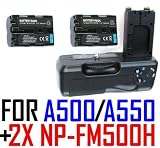 Battery Grip VG-B50AM for Sony Alpha DSLR-A500 & A550 w/ Two (2x) NP-FM500H Lithium-Ion Batteries