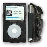Premium Black Leather Case for Apple iPod Video/Classic