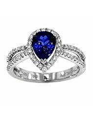 14K White Gold Tanzanite and Diamond Ring -- LIFETIME WARRANTY