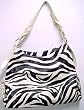 Large Black / White Zebra Print Shoulder Bag Purse Large Black / White Zebra Print Shoulder Bag Purse