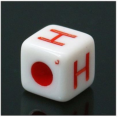 pandahall 100pcs Mixed Color Acrylic Alphabet Cube Floating Charms Beads for Chunky Necklace Jewelry, 6.5x6.5x6.5mm