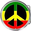 Circle Rasta Peace Sign Belt Buckle