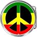 Circle Rasta Peace Sign Belt Buckle