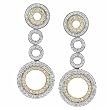 18K Two Tone Multi Loop Diamond Fashion Earrings