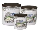 Johnson Brothers Friendly Village Enamel on Steel Storage Jars with Wooden Lids