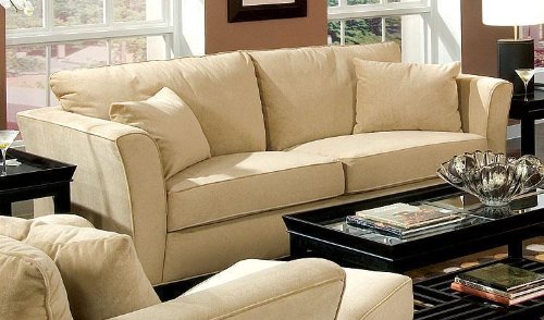 Boardwalk Sofa in Cream Colored Velvet