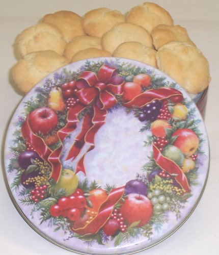 Scott's Cakes 1 lb. Almond Macaroon Cookies in a Classic Wreath Tin by Scott's Cakes