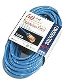 Extension Cords: Coleman Cable 02468 14/3 50-Foot Hi-Visibility/Low-Temperature Outdoor Extension Cord