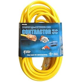 Coleman Cable 12 3 50-Foot Vinyl Outdoor Extension Cord, Yellow #02588 by Coleman Cable