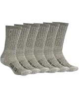 FUN TOES Men's Merino Wool Socks -6 Pack Value- Lightweight,Reinforced-Size 8-12