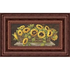 FLORES DEL SOL-Floral-Basket-Flowers-Framed Art Print