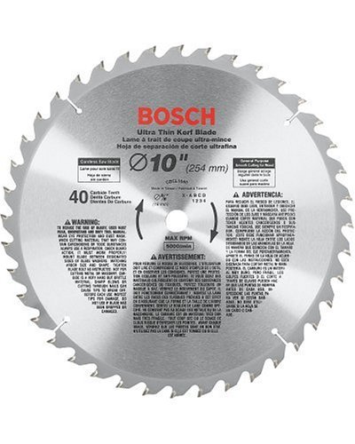 Bosch CBCL1040 10-Inch 40 Tooth ATB General Purpose Saw Blade with 5/8-Inch Arbor
