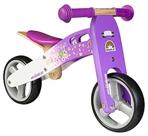 Bikestar 7 Inch (18.0 cm) Kids Balance Bike / Running Bike - Wooden - Purple and White