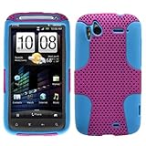 Purple Blue 2 in 1 Hybrid Rubber Plastic Skin Case Cover for HTC Sensation  ....
