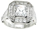 925 Sterling Silver CZ Cocktail Ring.