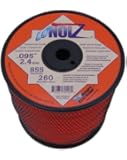 LoNoiz .095-Inch 3-Pound Spool Commercial Grade Spiral Twist Quiet Grass Trimmer Line, Orange LN095MSP-2