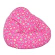 Pink Flower Kid's Large Juvenile Print Beanbag By Elite Furniture