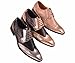 Amali Mens Gold Metallic and Black Lizard Print Wingtip Oxford Tuxedo Dress Shoe : Style 5846-035