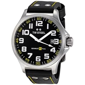 TW Steel TW670 Men's Black Leather Strap Watch