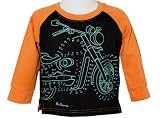 Orange Long Sleeve Navy Top with Dot To Dot Motorcycle Design Baby Boys (18-24 Months