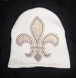51NXLgJGoIL. SL160  Gold Saints Fleur De Lis Ski Snowboard White Beanie Cap
