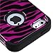 MYBAT IPHONE5HPCTUFF2DIM019NP Premium TUFF Case for iPhone 5 - 1 Pack - Retail Packaging - Zebra Skin Hot Pink/Black