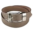 Brown Triple Cube Plaid Design Wide Belt