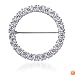 Gorgeous and Rich Circle of Lights: Sterling Silver Antique Style Circle Pin with Cubic Zirconia