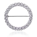 Gorgeous and Rich Circle of Lights: Sterling Silver Antique Style Circle Pin with Cubic Zirconia