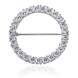  : Gorgeous and Rich Circle of Lights: Sterling Silver Antique Style Circle Pin with Cubic Zirconia