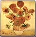 Sunflowers by Van Gogh Fine Art Glass Coasters Set