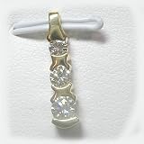 14K Three-Stone Diamond Pendant