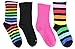 K. Bell Women's Socks Cotton Blend Roll Top (4 Pair Pack) One Size Stripes Solids