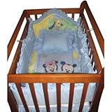 6 Piece Mini Crib Blue Mickey Bedding Set
