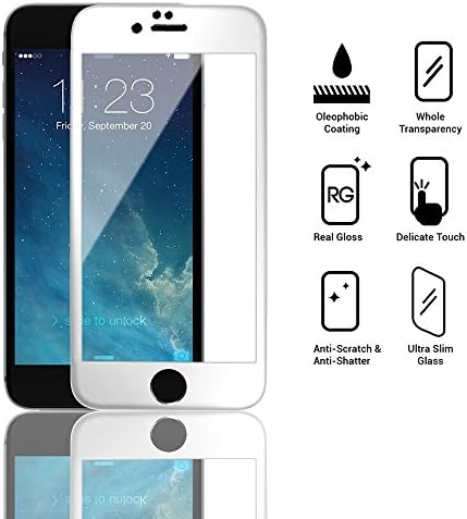 [Diamond Talk]Colorful Tempered Glass Screen Protector Protective Cover Front and Back for iPhone 6 4.7 Inch,(Silver)
