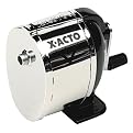 X-Acto 1041 Model l table- or wall-mount pencil sharpener, chrome receptacle, black base, 1 Unit