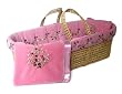 Tadpoles Floral Ribbon Cotton Velvet Moses Basket in Pink
