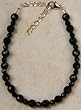 Black Onyx Bead Bracelet, Faceted - Adjustable