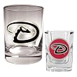 Arizona Diamondbacks MLB Rocks Glass & Square Shot Glass Set - Primary Logo