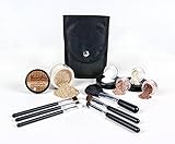 STARTER KIT with 6 pc BRUSH SET Mineral Makeup Bare Skin Matte Foundation Cover (Beige)