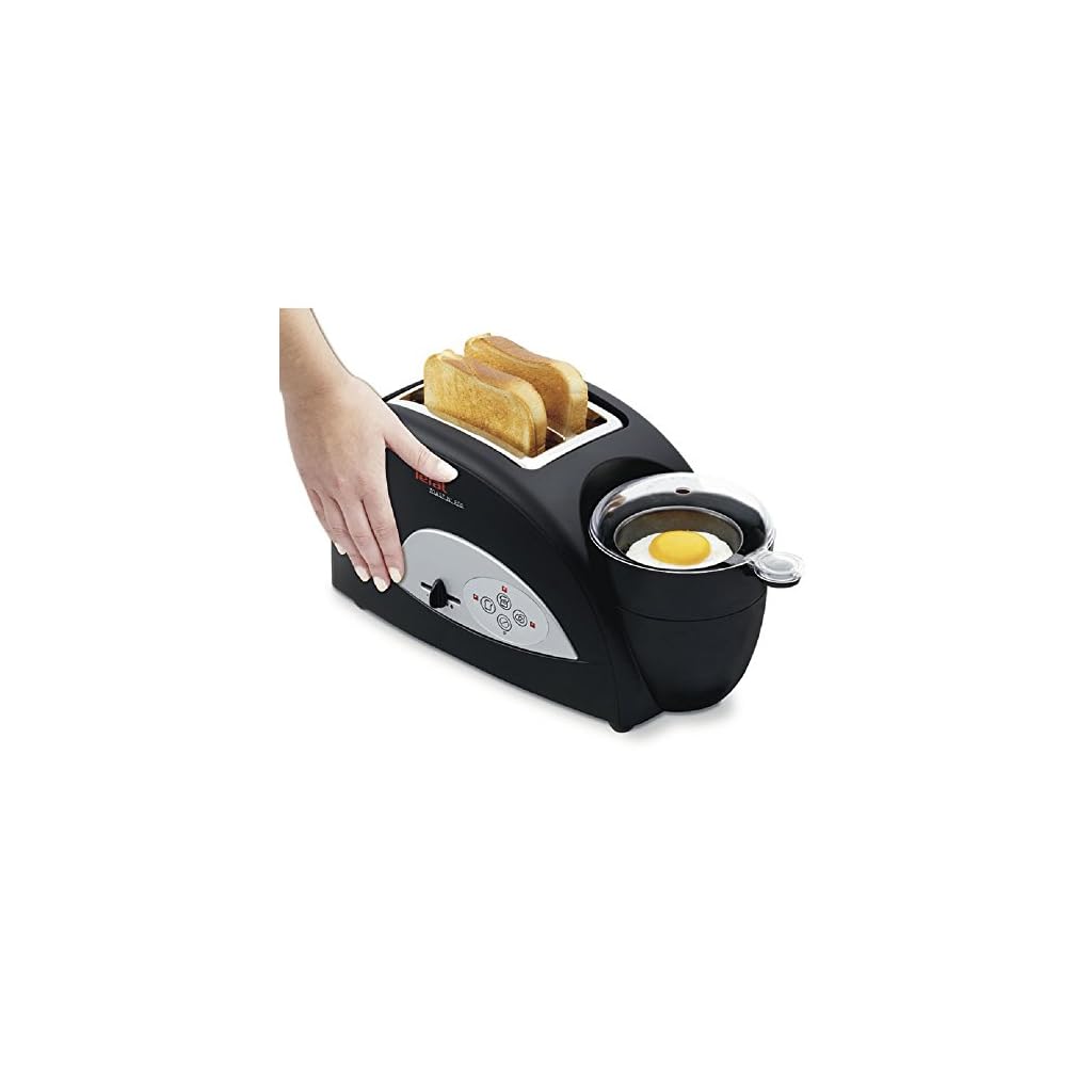 Tefal Toast and Egg Two Slice Toaster and Egg Maker, 1200 W Black