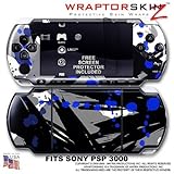 Abstract 02 Blue WraptorSkinz Skin and Screen Protector Kit fits Sony PSP 3 ....