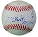 Takashi Saito Autographed ROLB Baseball with Japanese & English Signatures, Arizona Diamondbacks, Boston Red Sox, Milwaukee Brewers, Proof Photo