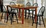 7pc Oak Wood Counter Height Dining Table & Black Spindle Bar Stool Set