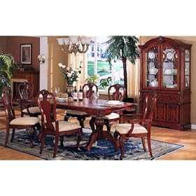 New Elegant 7 Pc Solid Wood Dining Set Table W 6 Chairs by Cross