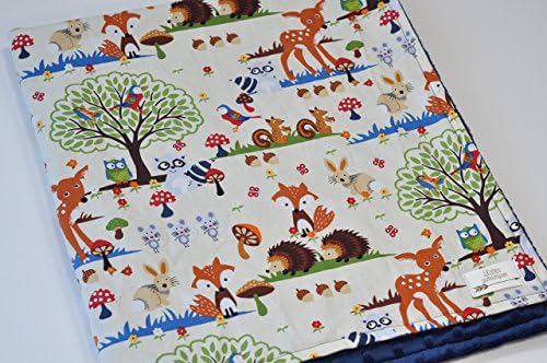 Personalized minky baby blanket - baby minky blanket - Woodland baby blanket - Woodland nursery - Crib blanket - Baby shower gift - Newborn - Animal minky baby blanket
