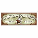 NFL Cleveland Browns 6-by-17 Wood "Home Sweet Home" Cross Stitch Sign